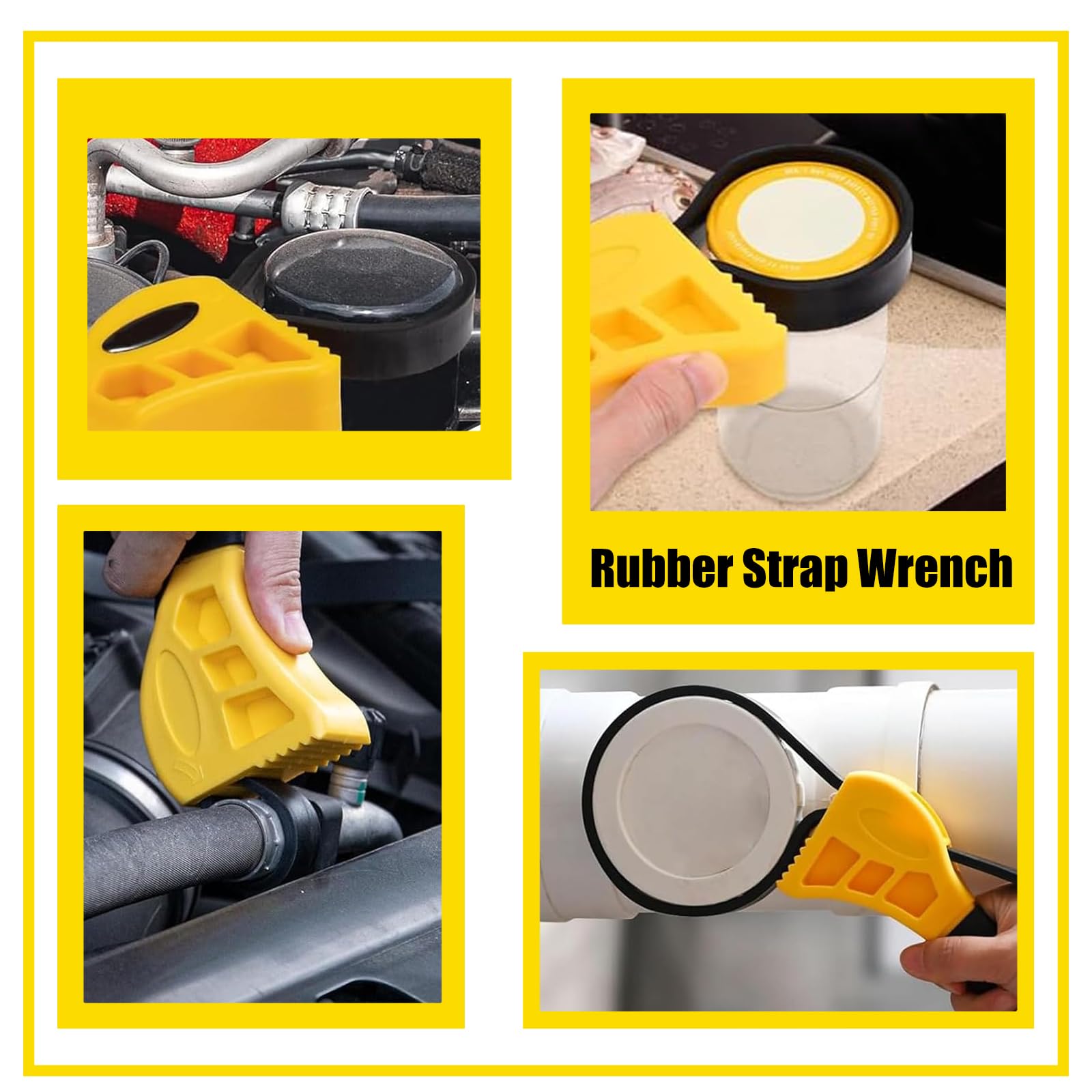Rubber Strap Wrench for Plumbing Tools Jar Opener, Multi-Purpose Adjustable Pipe Wrench, Small & Non-Slip Strap Grip - Image 3
