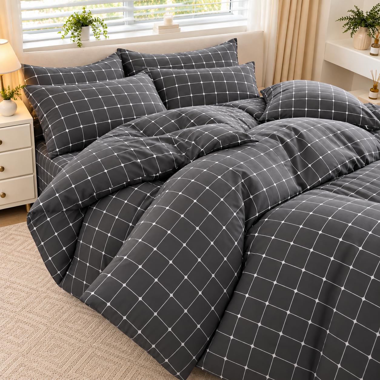 Lazzaro Double Duvet Set Ultrasoft Premium Brushed Microfiber Bedding Set | Premium Microfiber Fabric, Wrinkle Resistant, Double (200 x 200 cm), Zipper Closure, Non Iron, OEKO-TEX Certified