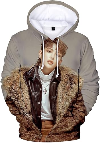 Vista 5 de Xkpopfans Kpop ATEEZ Sudadera con capucha con estampado 3D del tesoro Wooyoung San Mingi