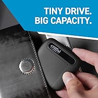 Vista 5 de Crucial X6 SSD portátil de 1 TB – Hasta 800 MB/s, USB 3.2 – Unidad externa de estado sólido para PC, Mac, PS5, Xbox – CT1000X6SSD9