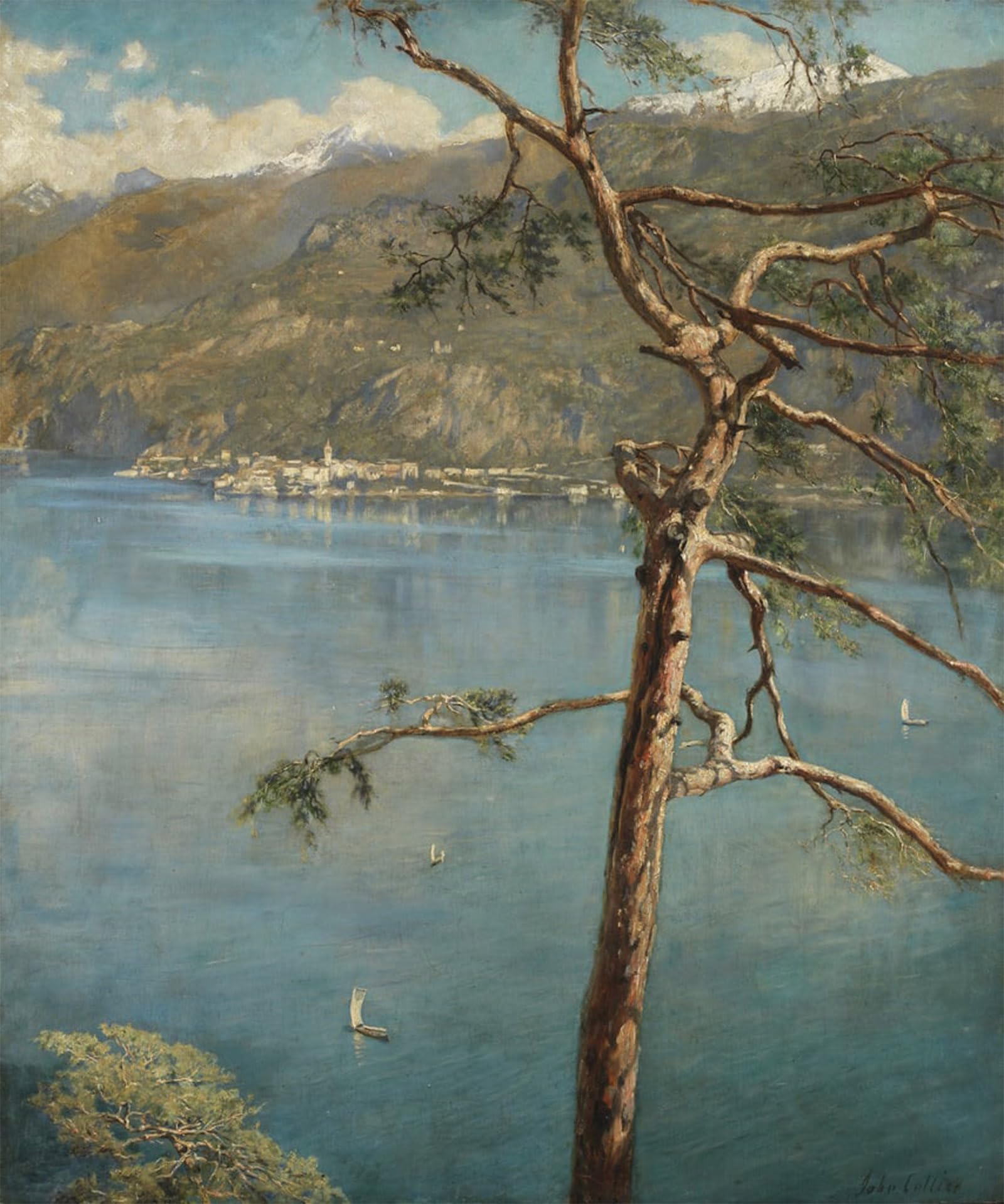 Serendipitp No Frame Vintage Picture Print On Canvas Wall Art Poster Spring At Cadenabbia By John Collier Artwork Print Poster For Wall Decor 60X90cm