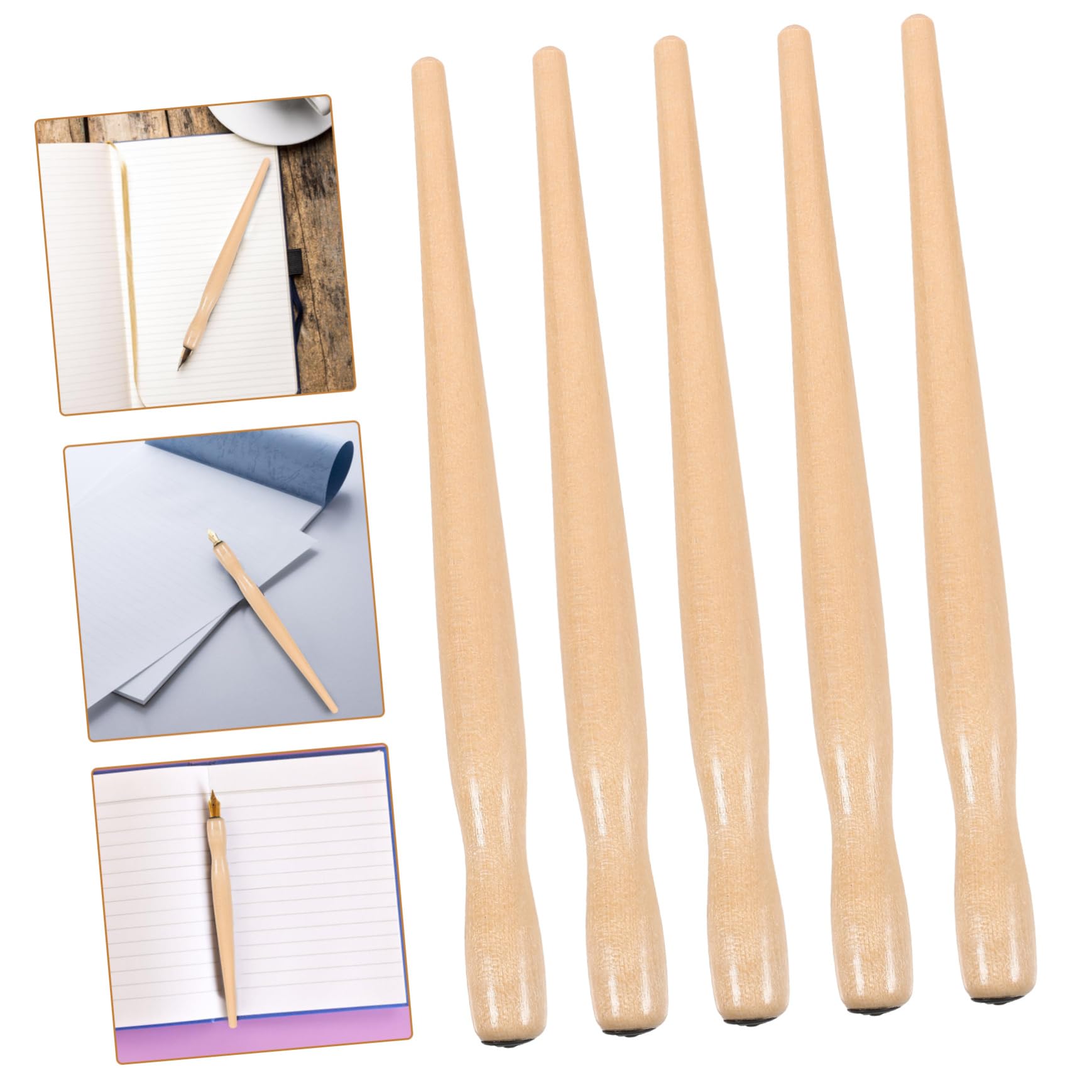SHINEOFI 5 Set Calligraphy Painting Brush Rod Calligrafia Calligraphy Pen Penne Manga Penne A Immersione Titolare Del Pittore Arte Portapenne Penna A Immersione Presente Di Legno 5 Pezzi*5
