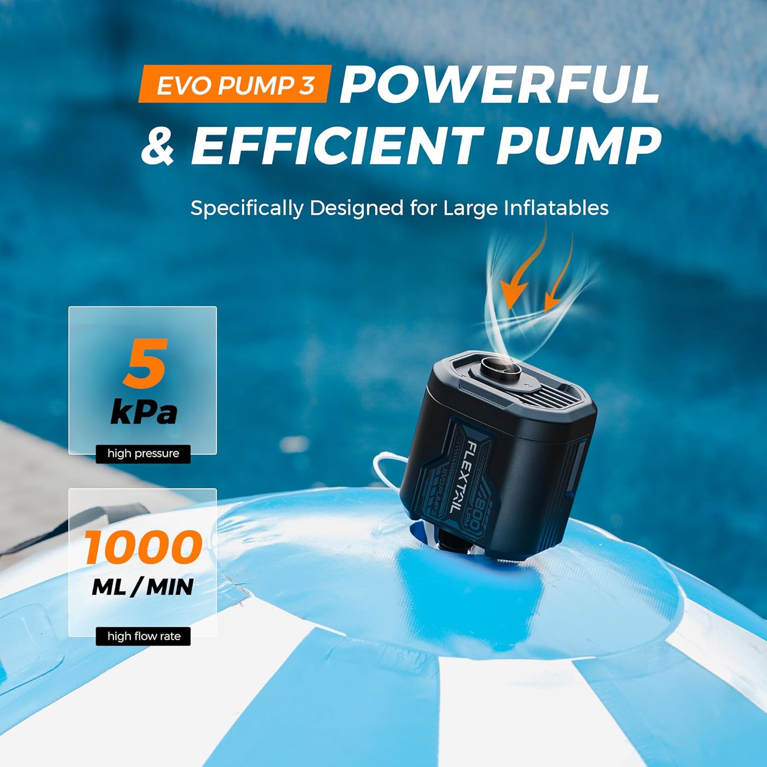 FLEXTAILGEAR Tiny and Portable Air Pump Ultra-Mini Pump & FLEXTAILGEAR 5KPa Air Mattress Pump