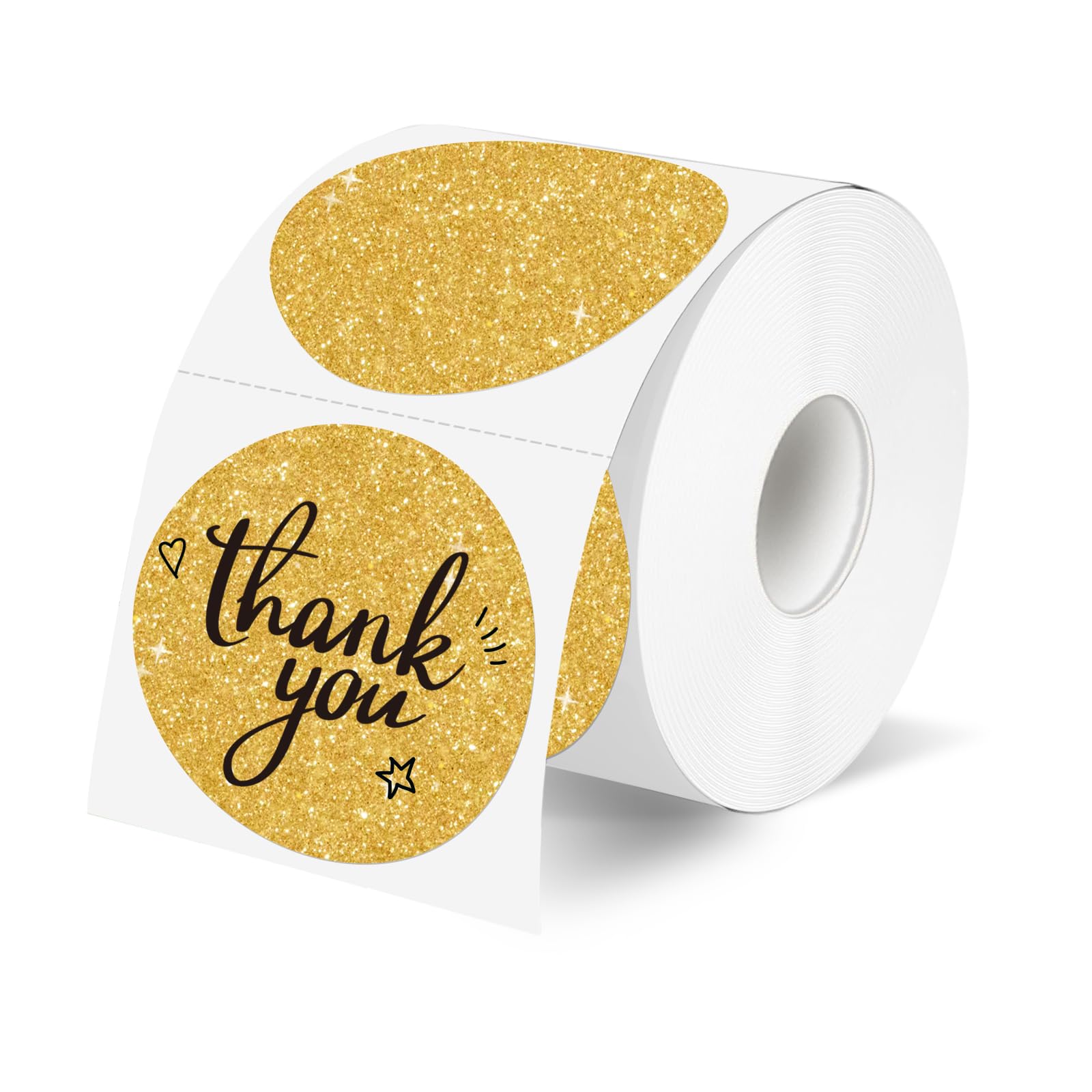 YEGAWEN 2" Circle Holographic Thermal Label Stickers, Round Printable Rainbow Glitter Thermal Printer Sticker Labels for Gift Wrapping, Self-Adhesive