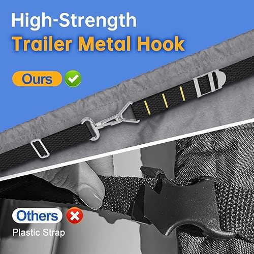 Miniatura 7 de Cubierta de lancha de grado marino 900D resistente a la decoloración y al desgarro, resistente al agua y a prueba de rayos UV, accesorios de metal