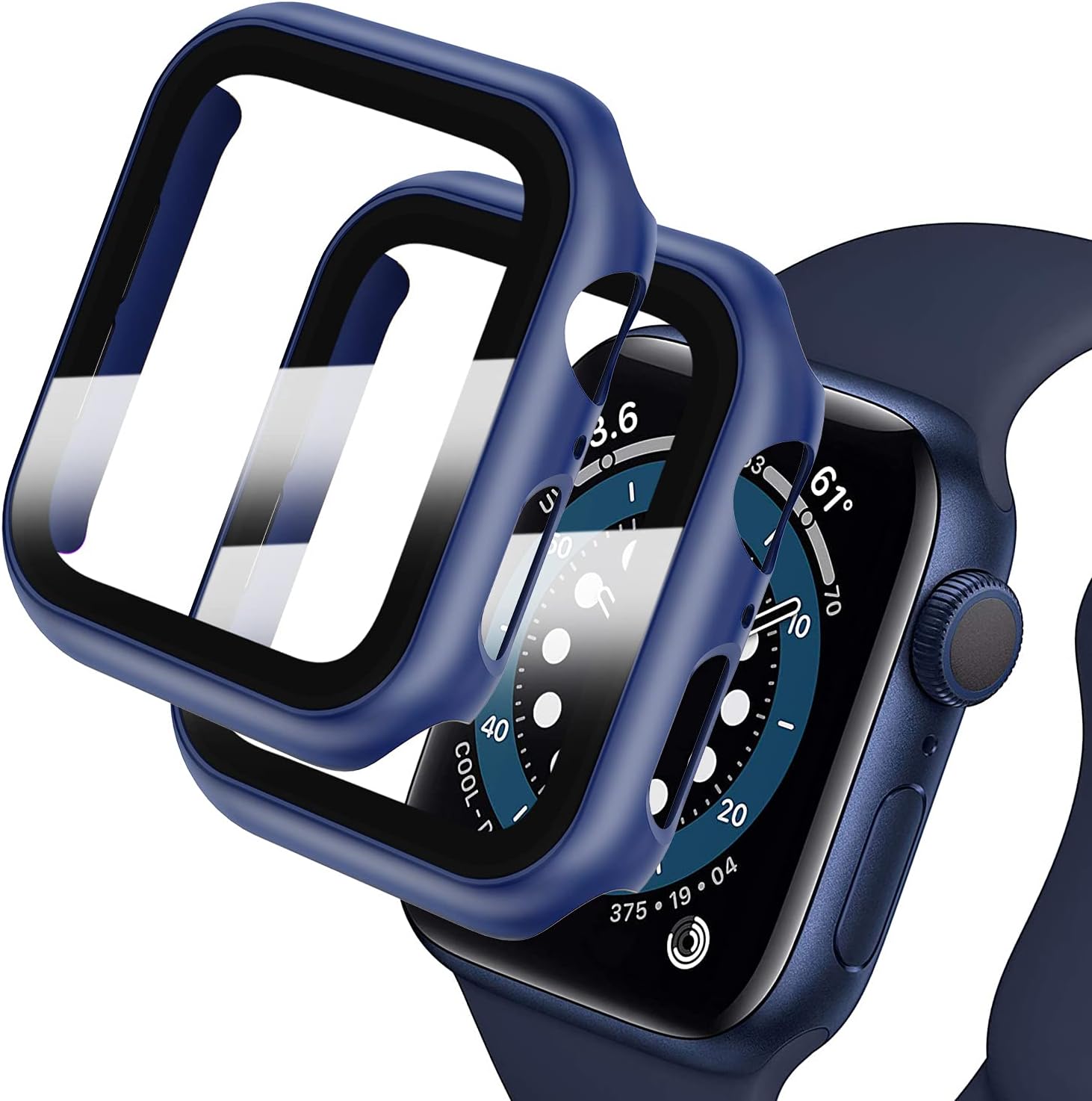 [2 Pack] Deilin Hard PC Case with Tempered Glass Screen Protector Compatible with Apple Watch Series 1/2/3 42mm, Case for All Around Coverage Protective Bumpers Cover for iWatch Series 1/2/3 42mm