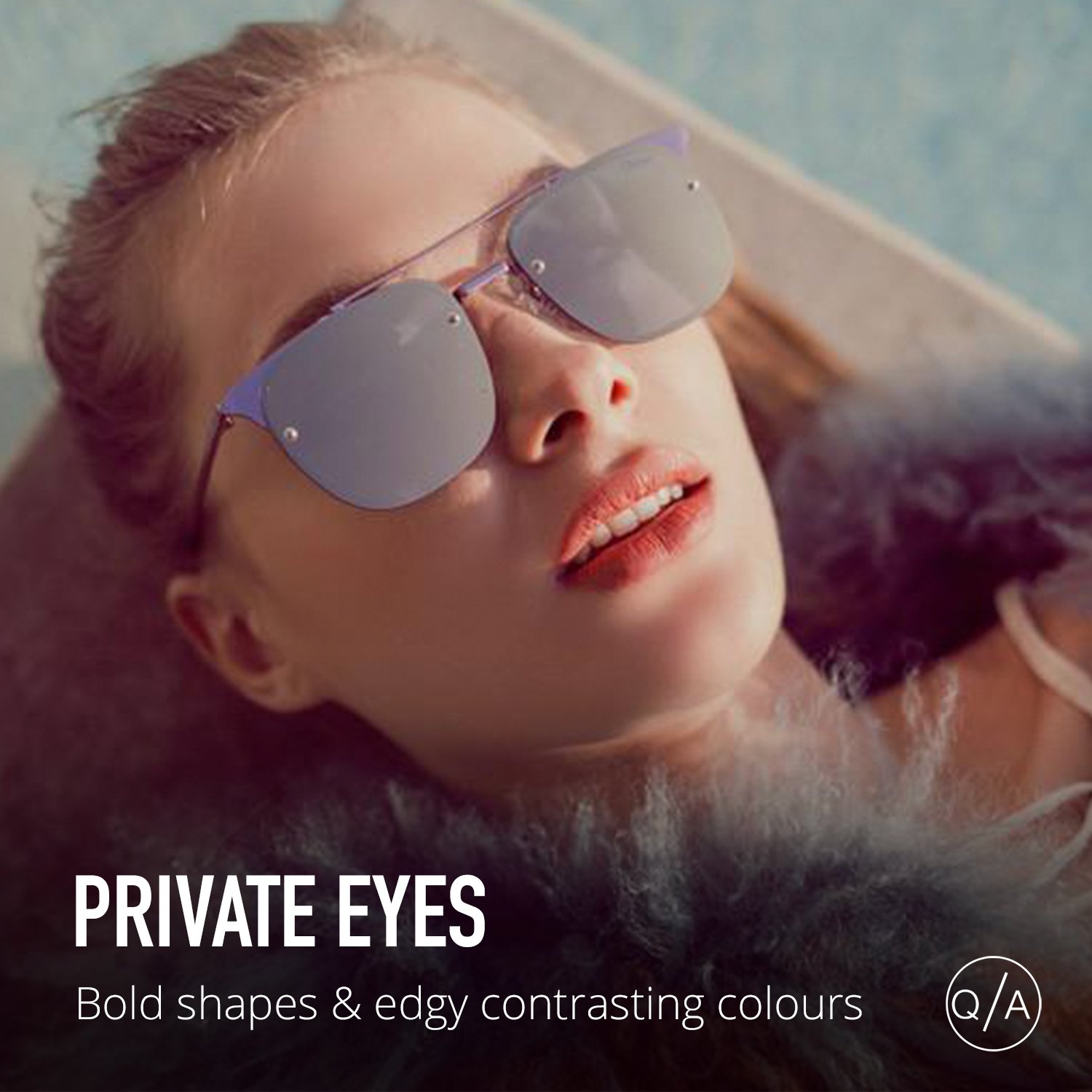 Quay Womens Private Eyes Sunglasses Silver Violet One Size  display picture 2