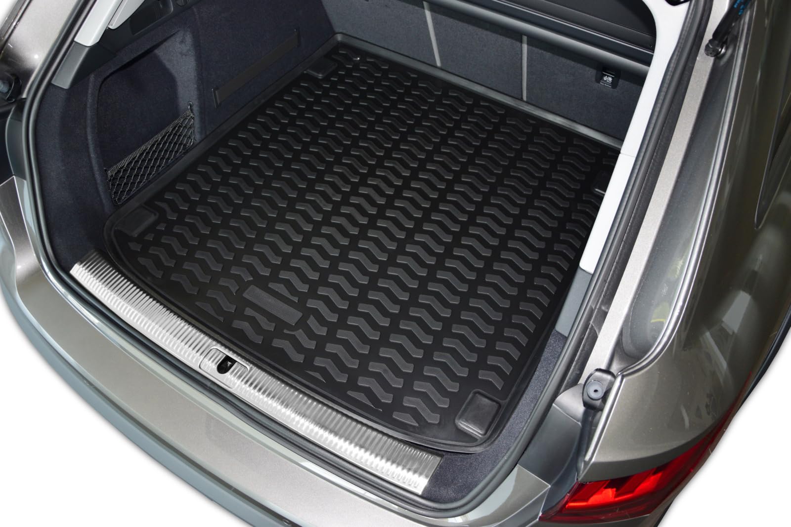 J&J AUTOMOTIVE Vasca Bagagliaio su Misura per Audi A4 B9 Break 2015-2024, Proteggi Baule con Bordo Alto 4 cm, Antiscivolo, Inodore, Arrotolabile