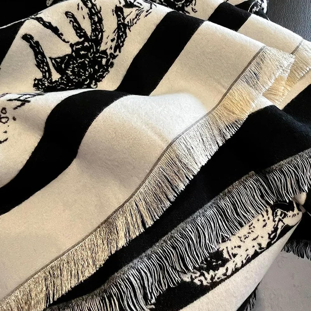Bufanda de Invierno de Lujo para Mujer, pañuelo cálido de Cachemira, chales para Mujer, Bufandas Gruesas y Suaves, Bufandas con borlas, estolas