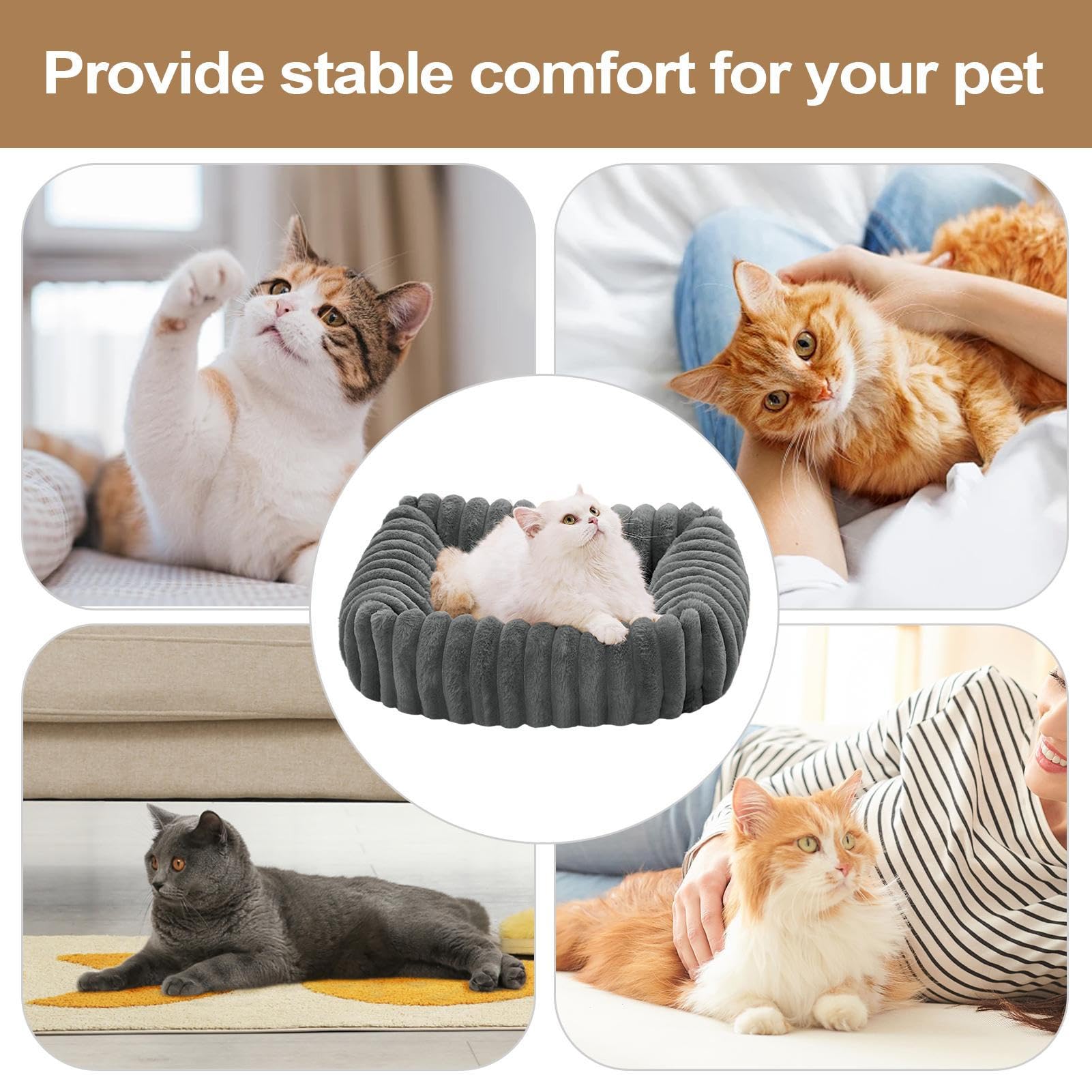 Colchoneta Cama Gatos Sofá Mascotas Almohadilla Suave Confortable | Colchoneta Cama Lavable Desmontable Para Gatos Casas De Mascotas, Patio, Hogar, Apartamento, Salón, Dormitorio, Oficina,