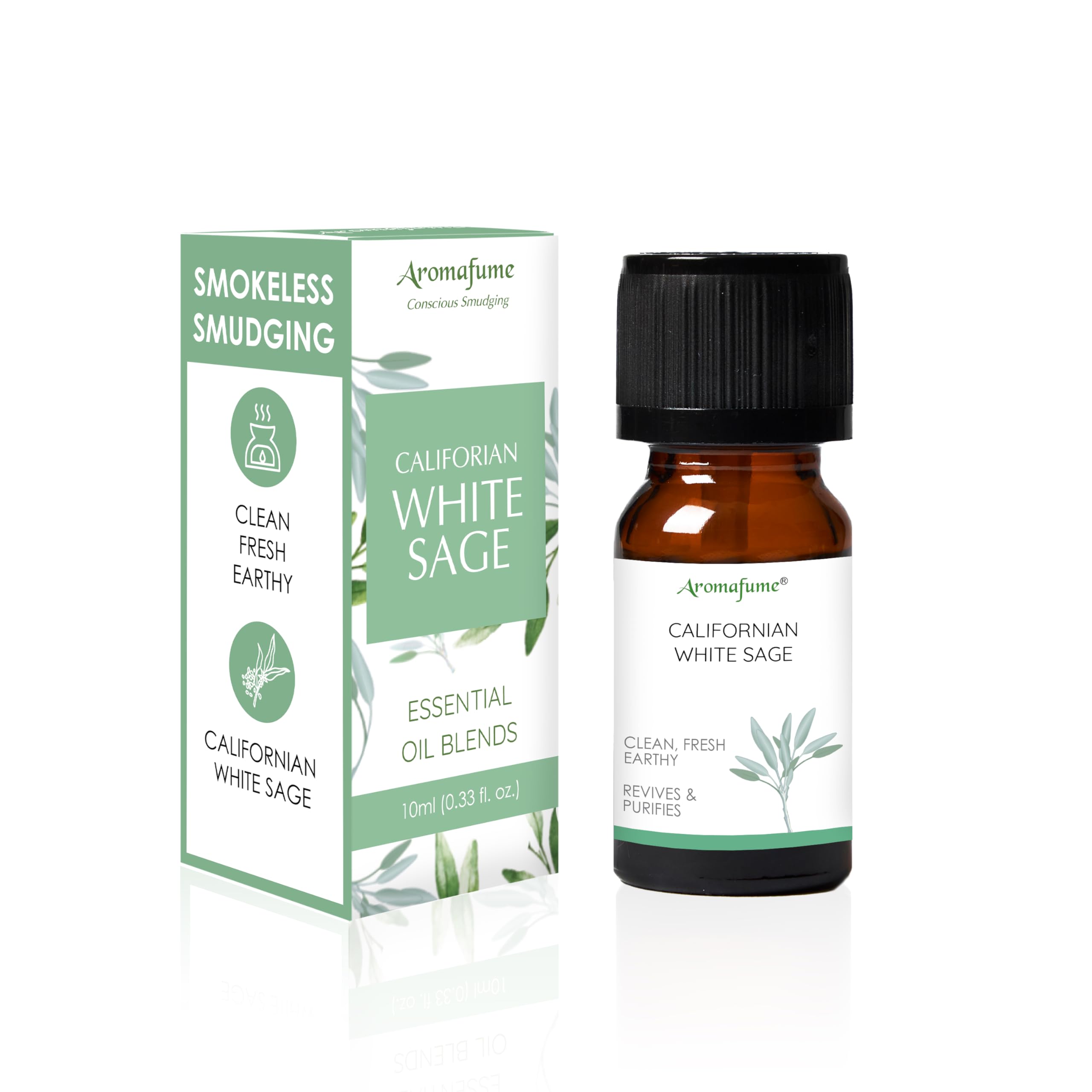 Californian White Sage Essential Oil Diffuser Blend by Aromafume | 10ml | Aromatherapy Oil for Cleansing Negative Energy & Protection | Ethically sourced | Sage Oil for Smokeless Smudging-image-19