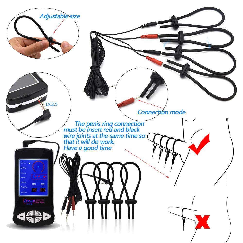 Electro Sexo, Anillo Electro Para El Pene / Anillo Para El Pene Electro Sexo, Sexo E-Stim Para Dispositivos De Estimulación Eléctrica, Anillo Para El Pene Con Electrochoque, Electroestimulación, Para