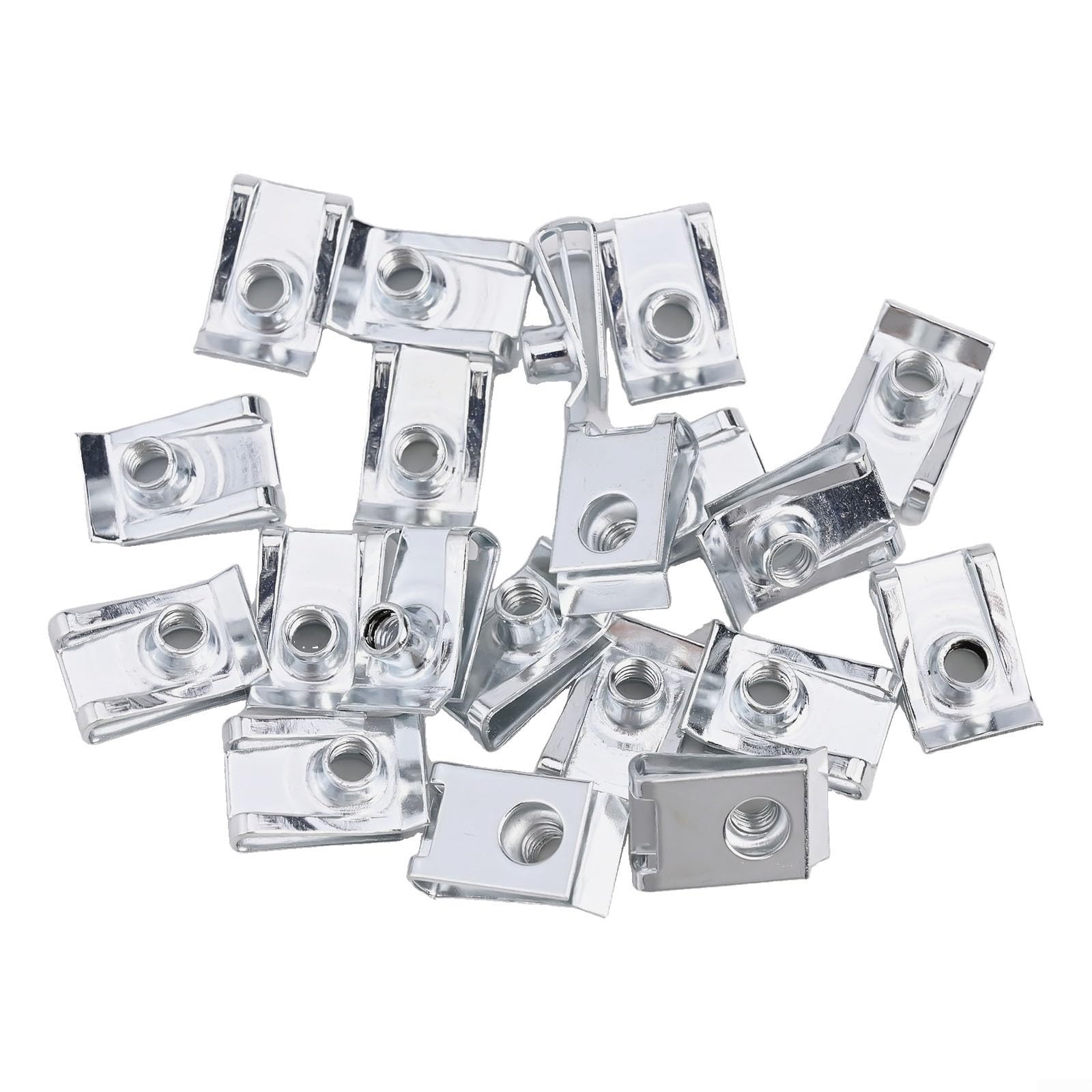 Dadi per camino, clip di fissaggio a U, dadi a U, in metallo zincato, resistenti con 20 pezzi, per veicoli a motore, elettrodomestici, apparecchiature elettriche ()