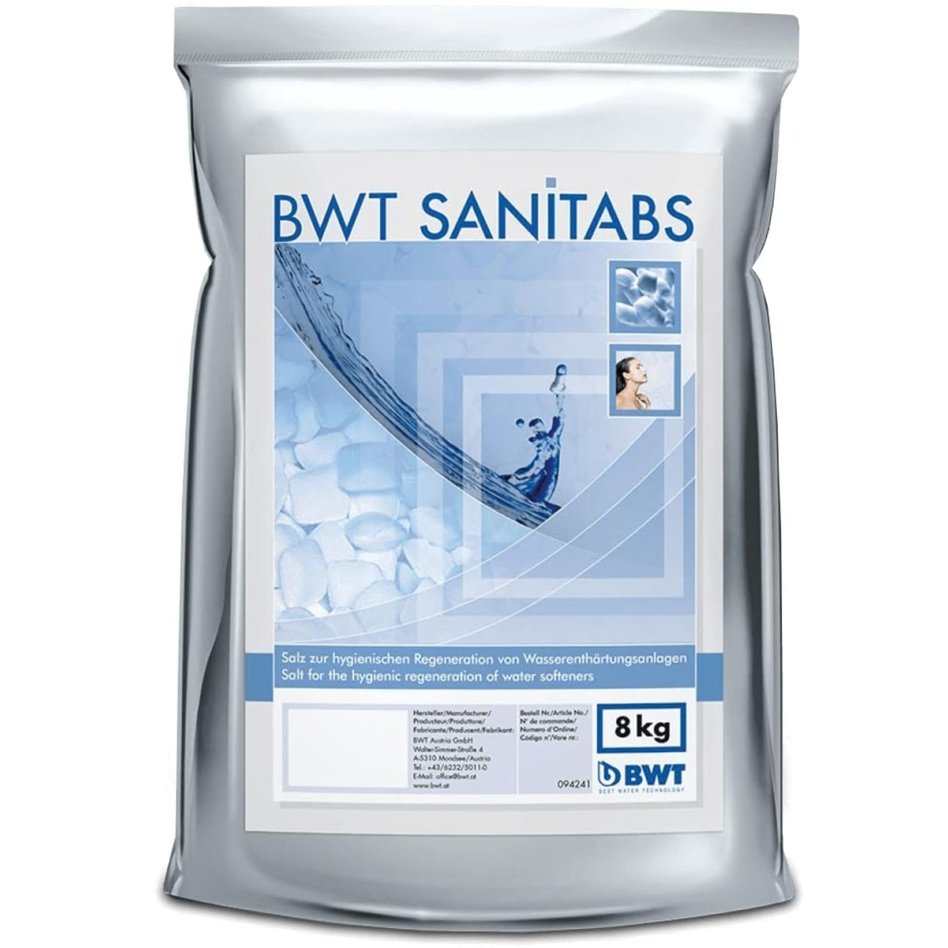 BWT Sanitabs Regeneriersalz mit Hygiene-Effekt, 8 kg