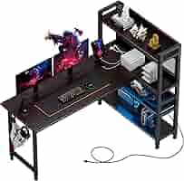 Amazon.co.jp: GTPLAYER ゲーミングデスク l字 コンセント/棚