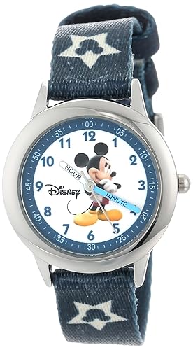 Disney Kids W000015 Mickey Mouse Stainless Steel Time Teacher Watch