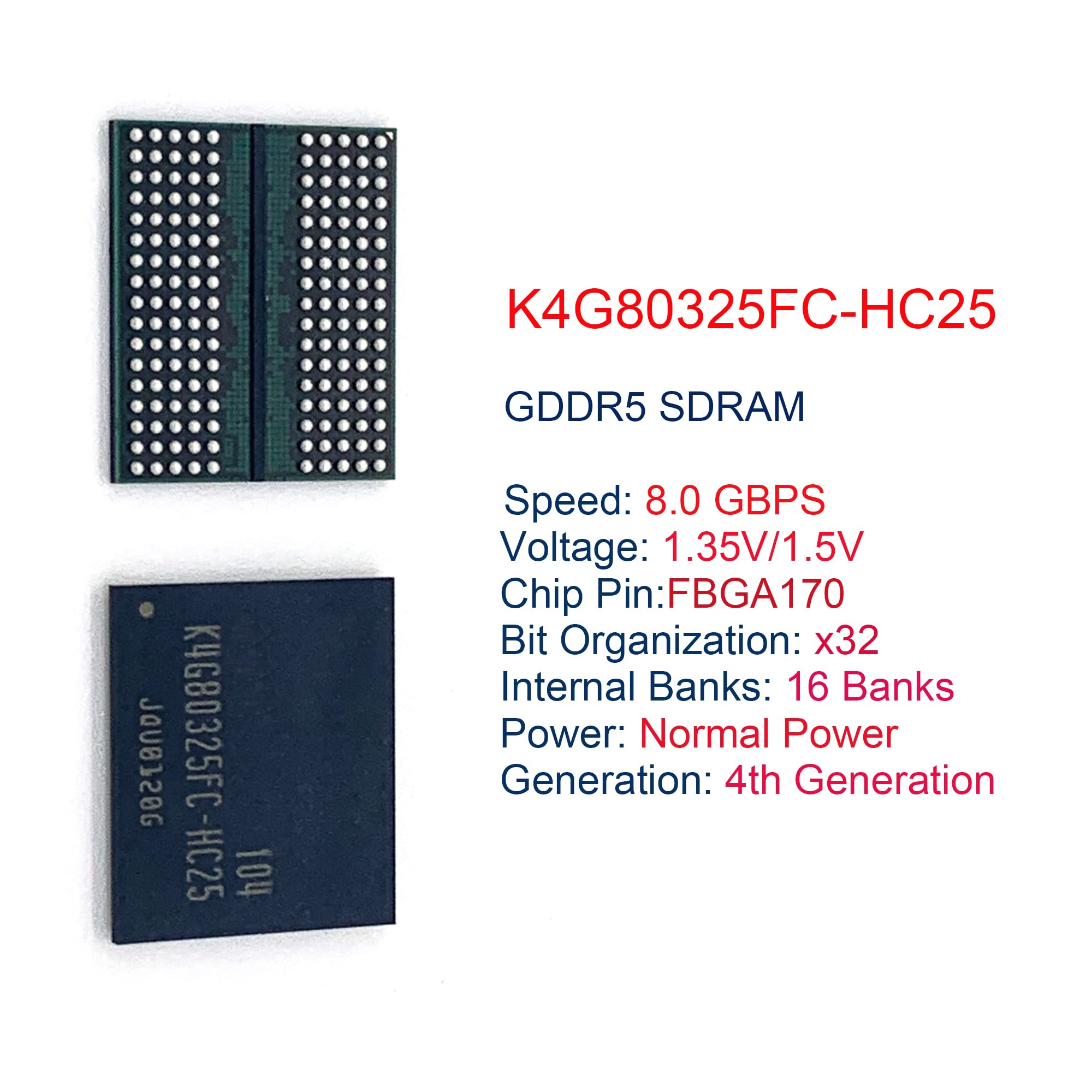 Amazon | GEEKPC グラフィックスメモリチップ VRAM K4G80325FC-HC25