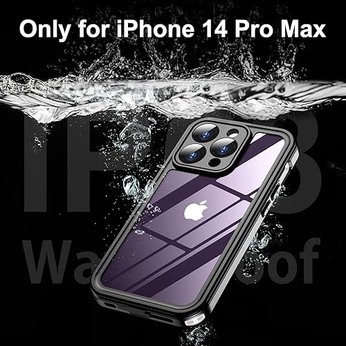 Miniatura 2 de Temdan Funda Real 360 para iPhone 14 Pro Max incorporada, lente de cámara de vidrio templado 9H y protección de pantalla [14 pies a prueba de caídas