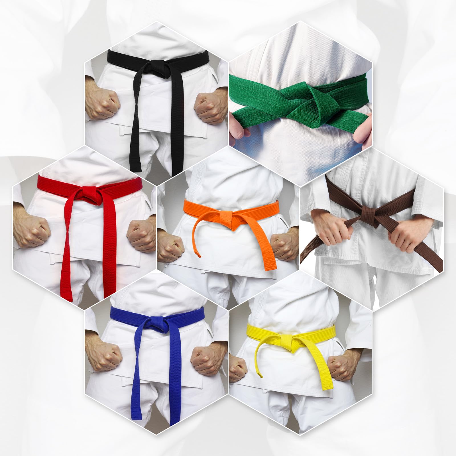 PATIKIL Cinturón de Taekwondo 1.6x7.2 Pies 2.2 Metros Poliéster Artes Marciales Rojo-Negro