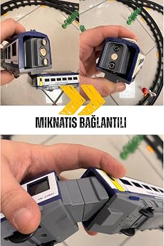 Giffy/Oyuncak 30 Parça Manyetik Uzaktan Kumandalı Tren Sesli Işıklı Pilli Mıknatıs Bağlantılı İstasyon Özellikli Tren Seti 30 Parça