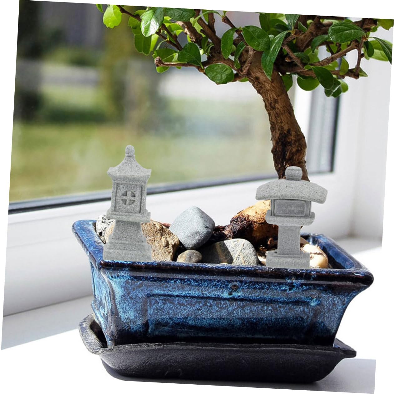 Toyvian 5 Sätze Mini Garten Ornament Teiliges Deko Mit Laterne Für Zen Für Garten Und Innenräume Geschenkidee Für Gartenliebhaber 3 Stück * 5