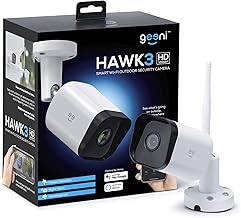 Geeni Hawk 3 HD 1080p Outdoor Security Camera, IP66 Weatherproof WiFi Surveillance with Night Vision, 2-Way Audio, and Motion Detection - Works with Alexa and Google Home, No Hub Required