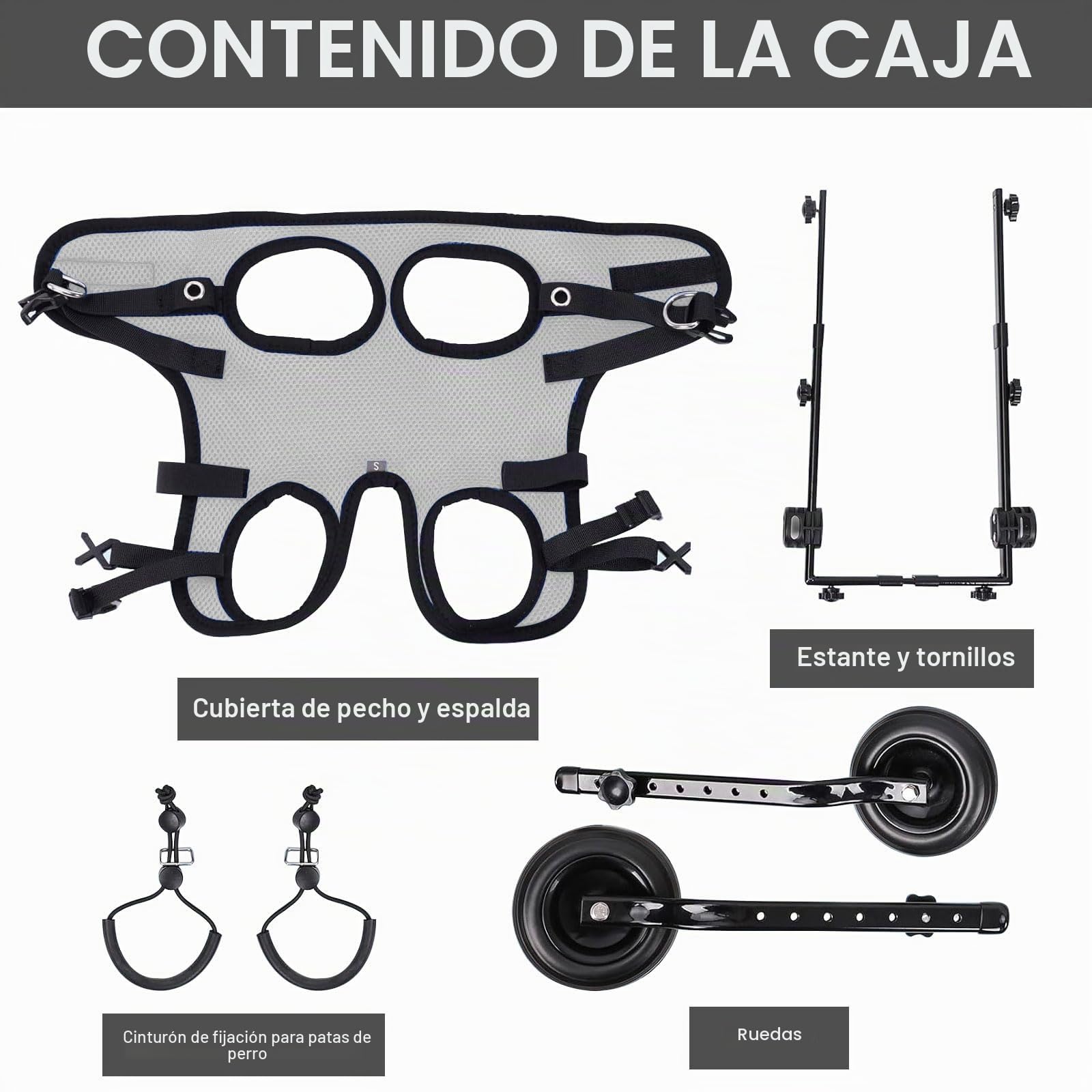 Silla de ruedas para perros con patas traseras, sillas de ruedas plegables de dos ruedas para perros, carro de movilidad ajustable, para perros/gatos pequeños, ideal para parálisis y discapacidad (S(6