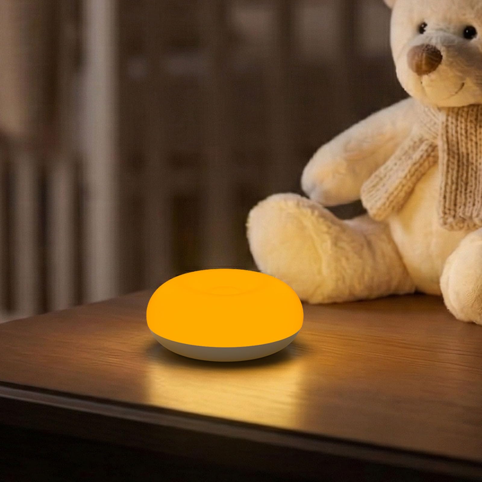 Bakzon Luce notturna per bambini, senza luce blu, lampada da notte per l'allattamento al seno, morbida luce notturna in silicone senza BPA con temperatura a 3 colori, cura degli occhi, design a