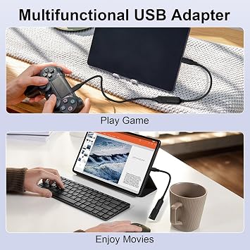 USB C to USB 3.0 Adapter, USB C Android Adapter Male to USB A Female OTG On The Go Cable for Samsung Galaxy S26 S25 Edge Ultra S24 S23 S22 S21 S20 A36,Google Pixel 10 9 8 7 Pro,Moto G 5G 2025