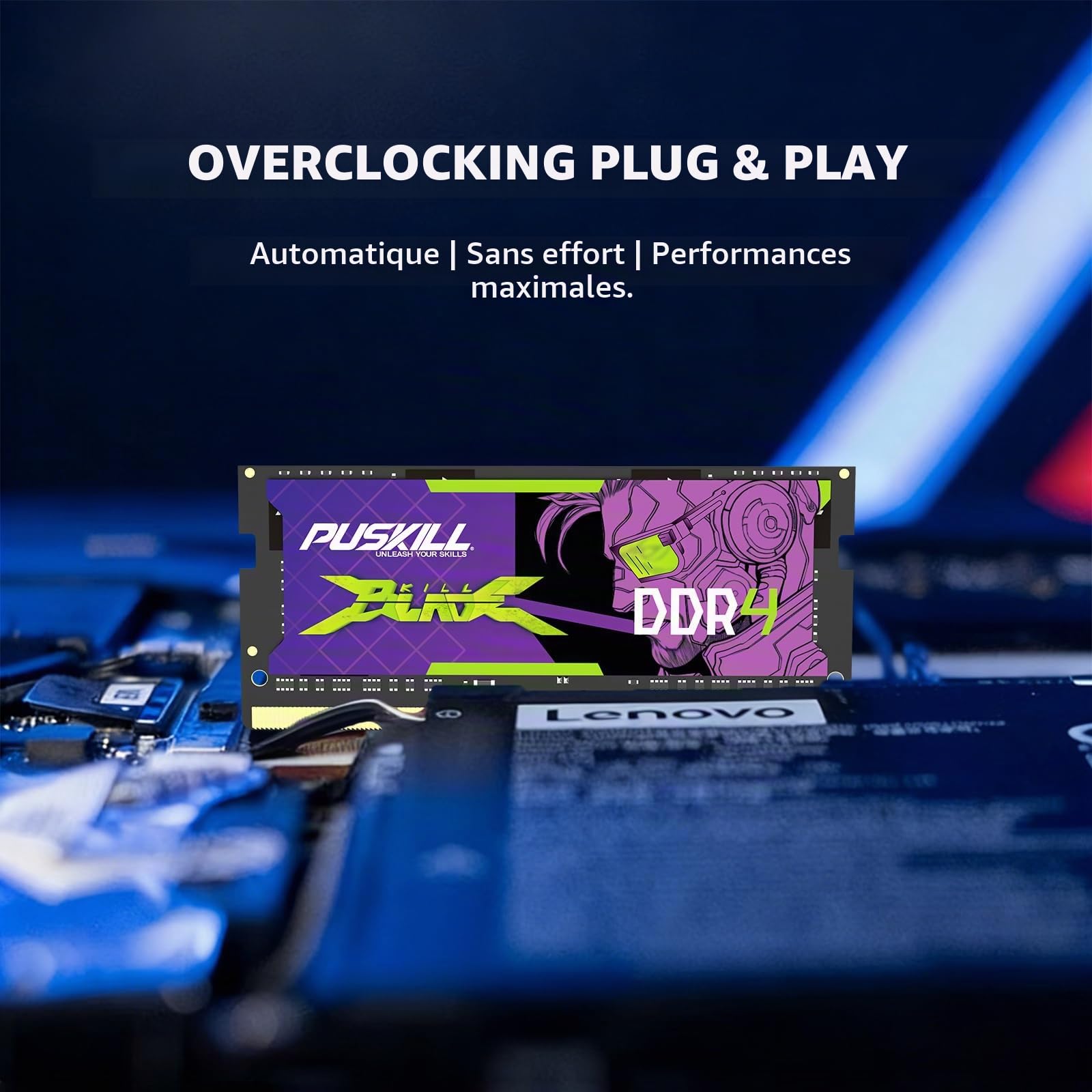 PUSKILL Mémoire RAM DDR4 16Go pour PC Portable, 3200MHz PC4-25600 CL22 1,2V, SODIMM 260 Broches, Module Unique, Mise à Niveau Plug & Play pour Ordinateur Portable, Compatible Intel et AMD | Mise à niveau pour ordinateur portable de jeu, SODIMM 260 broches