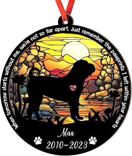 Miniatura 60 de Adorno personalizado para atrapasoles Bichon Frise, Bichon Frise Sun Catcher Adorno de Navidad – Regalo para perro amante, Bichon Frise 3D 2 capas