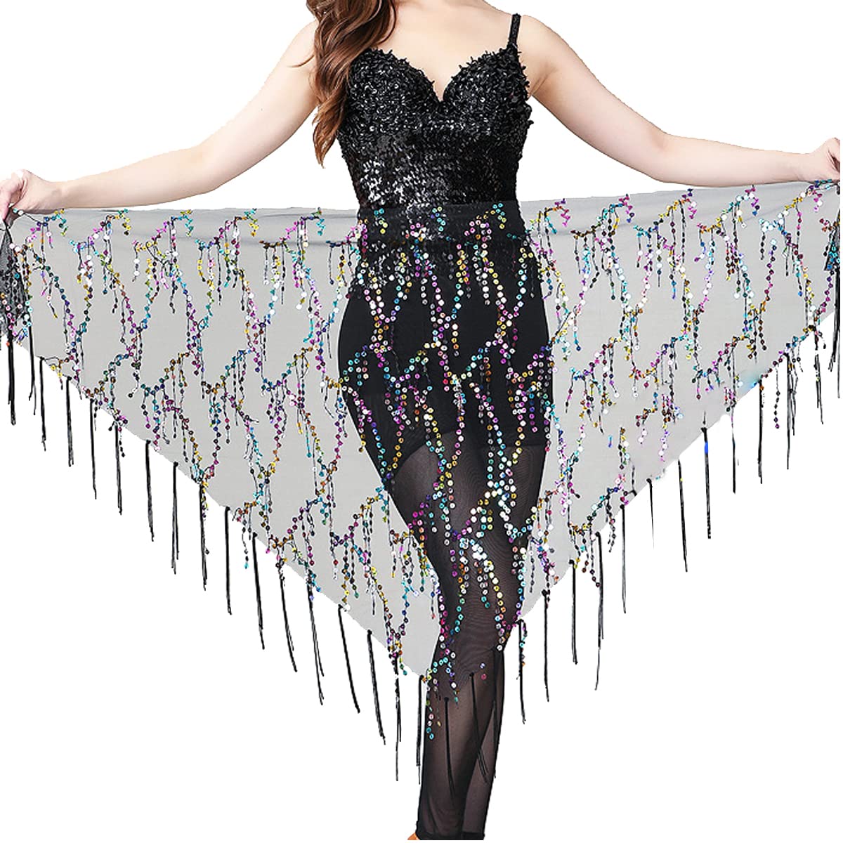 Samhengsequins Tassel Skirt Belly Dance And Latin Dance Hula Hip