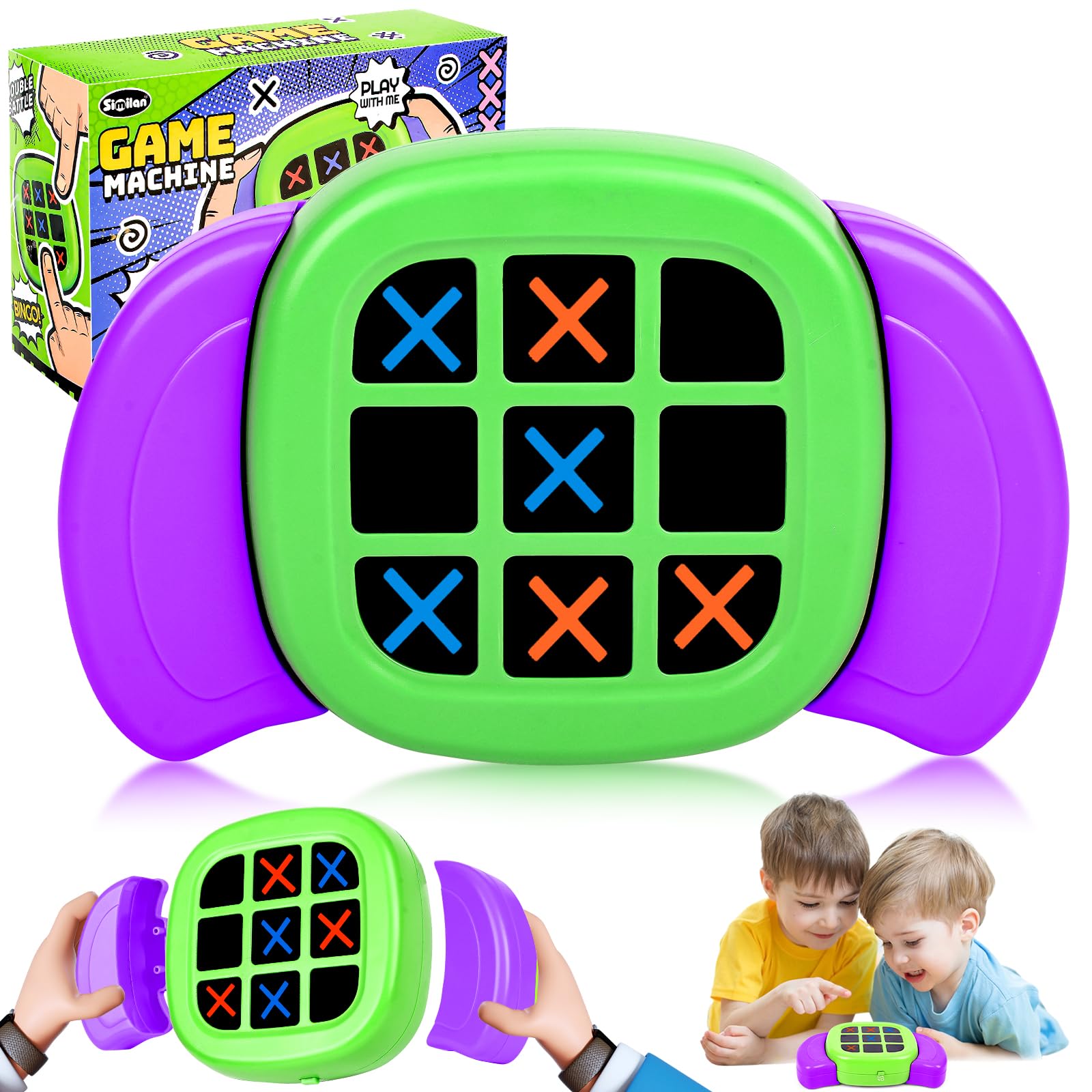 Bolt 3-in-1 Handheld Puzzle Game Console - Tic Tac Toe, Portable Travel Game for Kids & Adults, Ages 3+