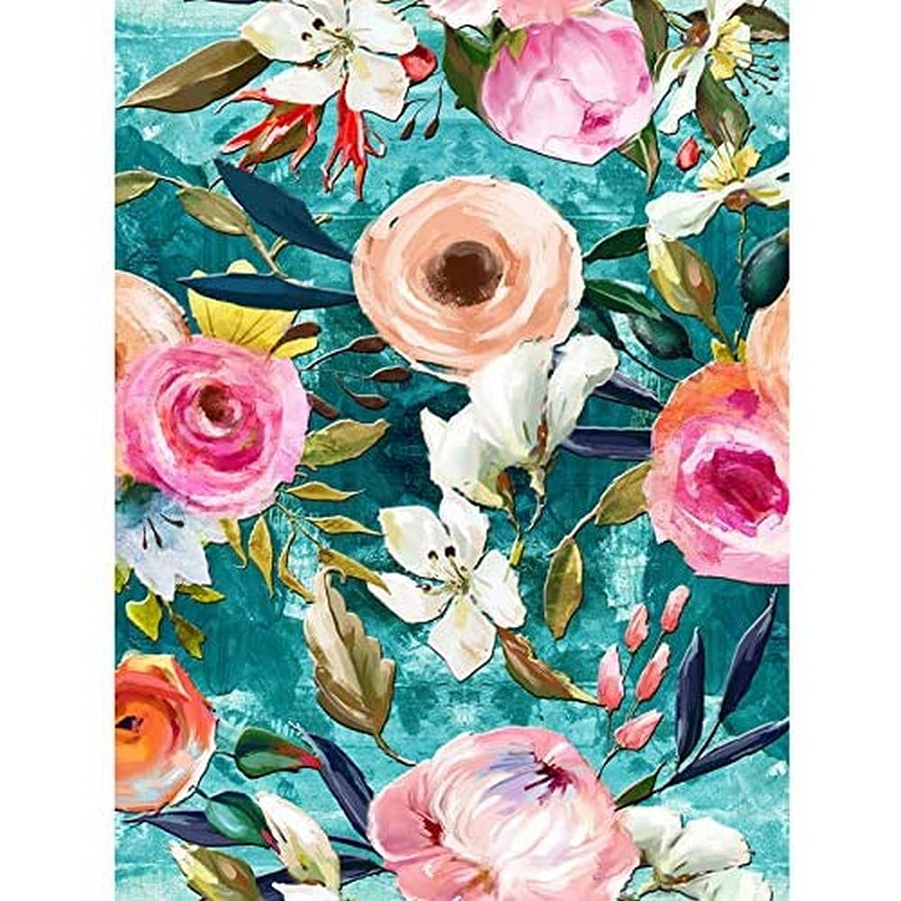 Wee Blue Coo Blue Wee Coo Bright Floral Pattern Art Print Canvas Premium Wall Decor Poster