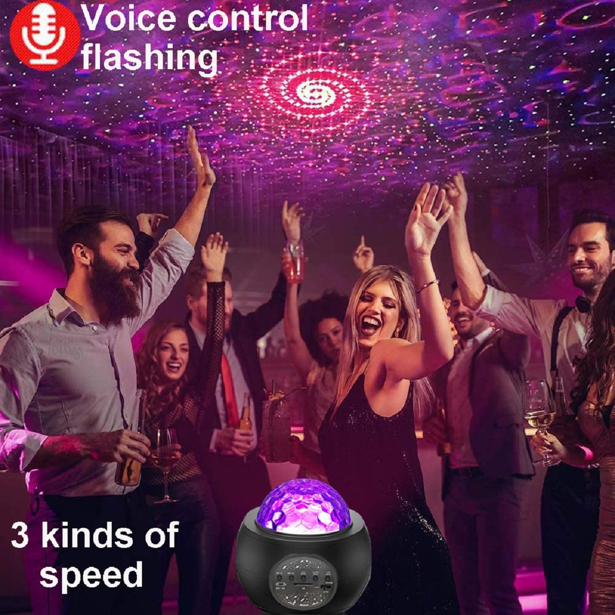 Projektor gwiazd z projektorem światła nocnego z galaktyką LED, projektor fal oceanu, głośnik muzyczny Bluetooth, do pokoju dziecięcego, pokoju zabaw, na imprezę, do kina domowego, atmosfera