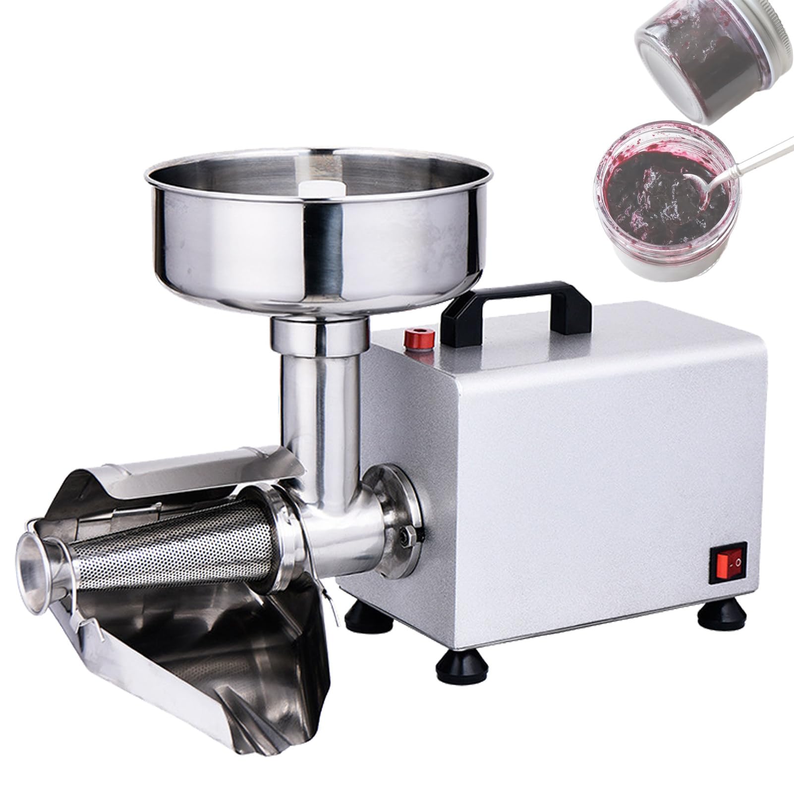 Eoweiot Electric Tomato Strainer Machine - Stainless Steel Food Mill for Canning, Ideal for Making Jams and Sauces (Noshell)