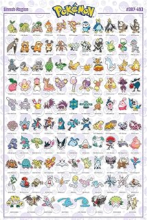 Pokemon - Manga/Anime TV Show Gaming Poster (Sinnoh-Region - Pokemons #387 - #493) (Size: 24" x 36")