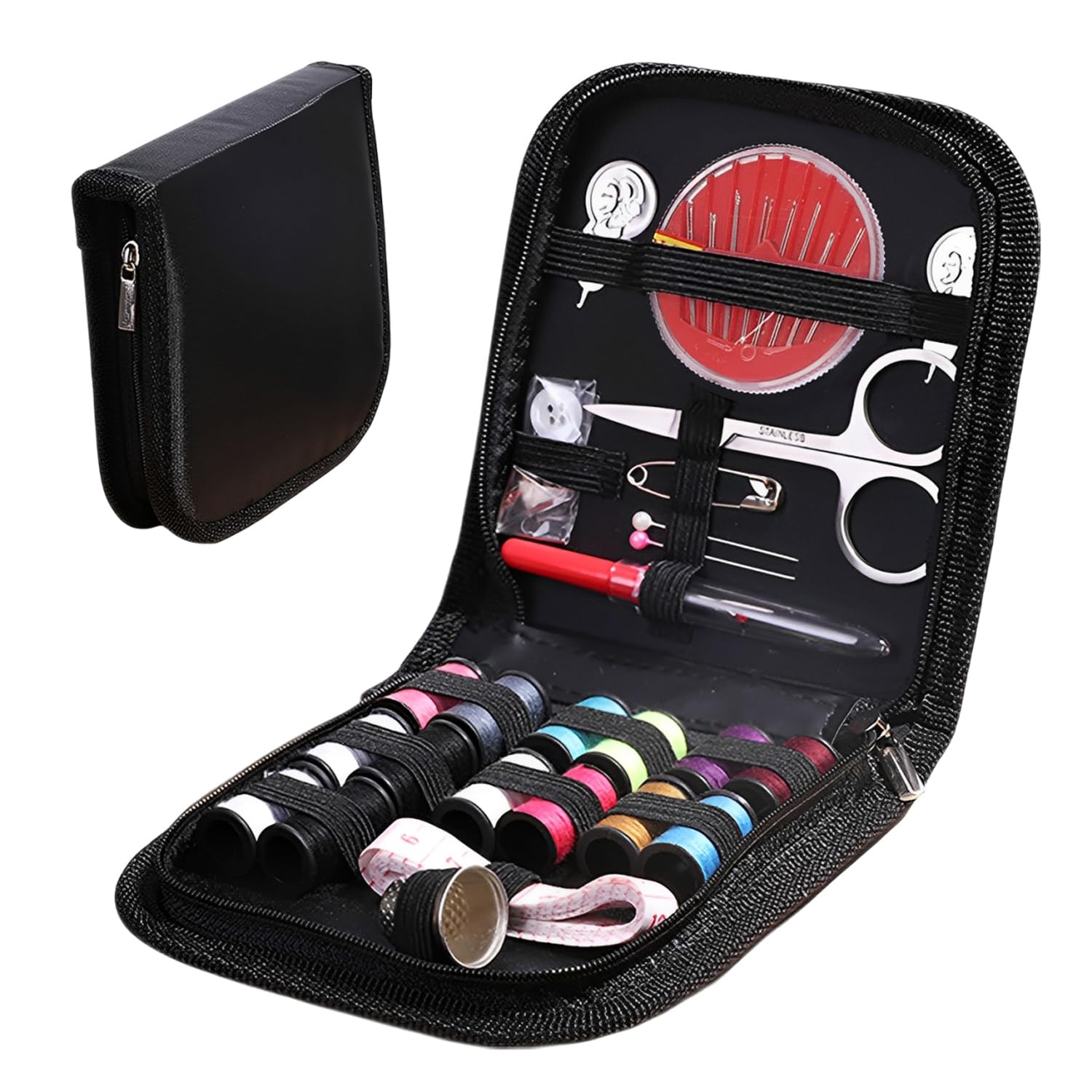 Kryzulax Multicolour Travel Sewing Kit, Portable Mini Sewing Kit With Needle And Thread, Scissors, Tape Measure, Buttons & Thimble, Compact Sewing Supplies For Adults, Beginners, Home, Emergency Clothing Fixes