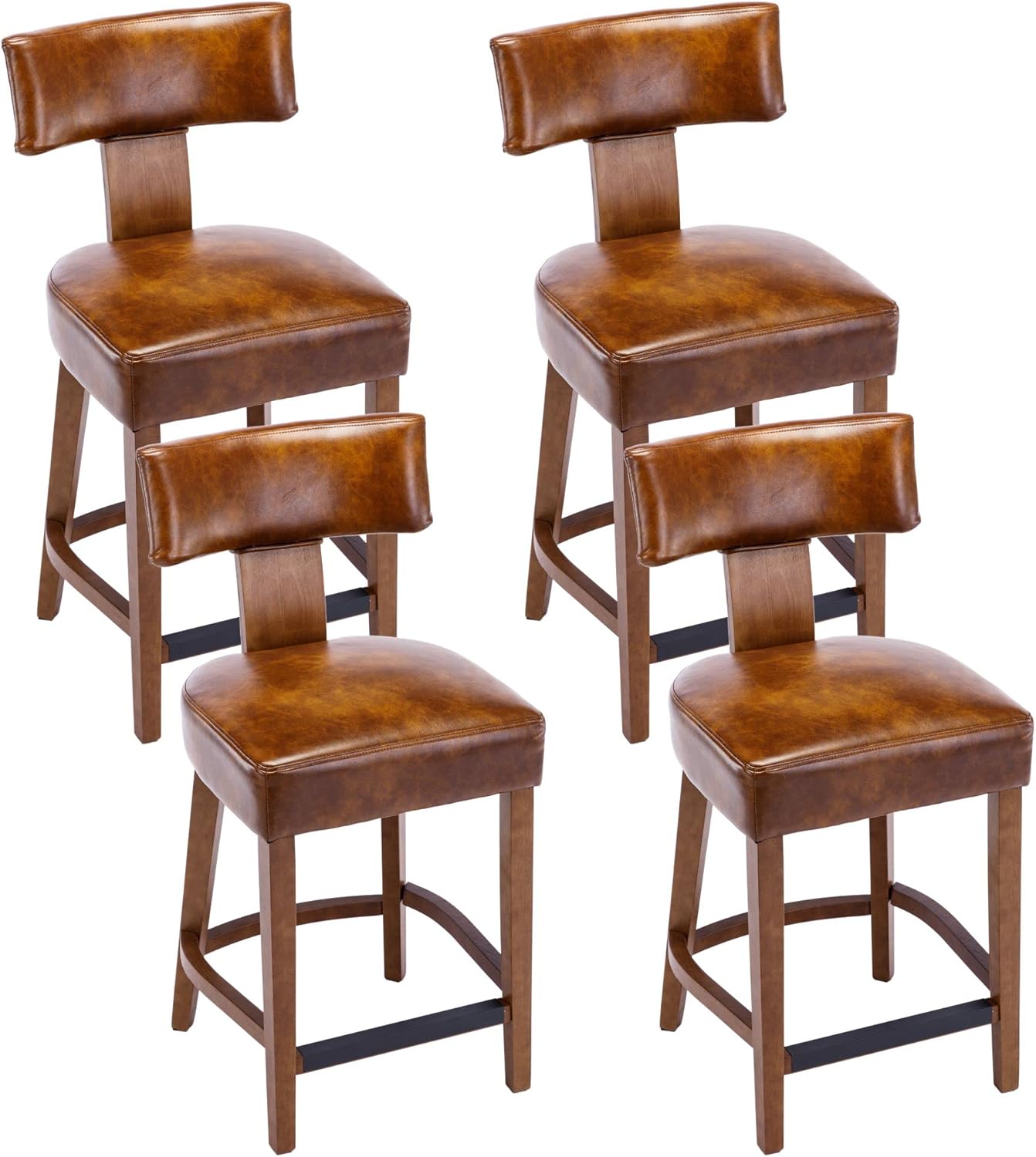 RIVOVA 26” Bar Stools Set of 4 Counter Height Bar Stools Modern Kitchen Bar Stools
