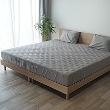 [Bed and Mattress] Box Pad for 2 Microfiber, Width 94.5 inches (240 cm) (2 Semi-Double Beds), Gusset Width 11.8 inches (30 cm) (Fits Up to 9.8 inches (25 cm) Mattress, Gray, Fitted Sheet, Washable