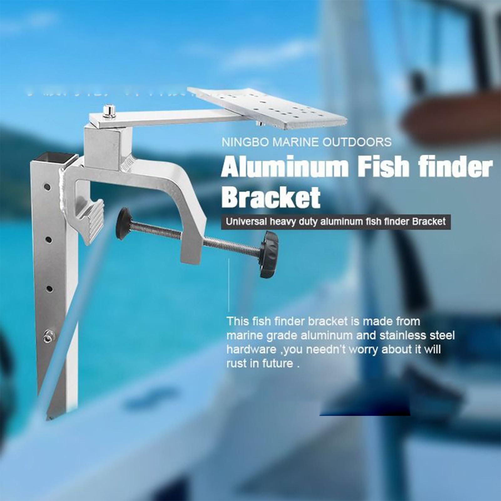 Fischfinder-Halterung für Kajak-Schienen Schwenkbarer Halterungsarm Mit | Echolot-Halterung Für Meeres-, Binnen- und Salzwasser, Boot, Kajak, Kanu, Ponton, Ba