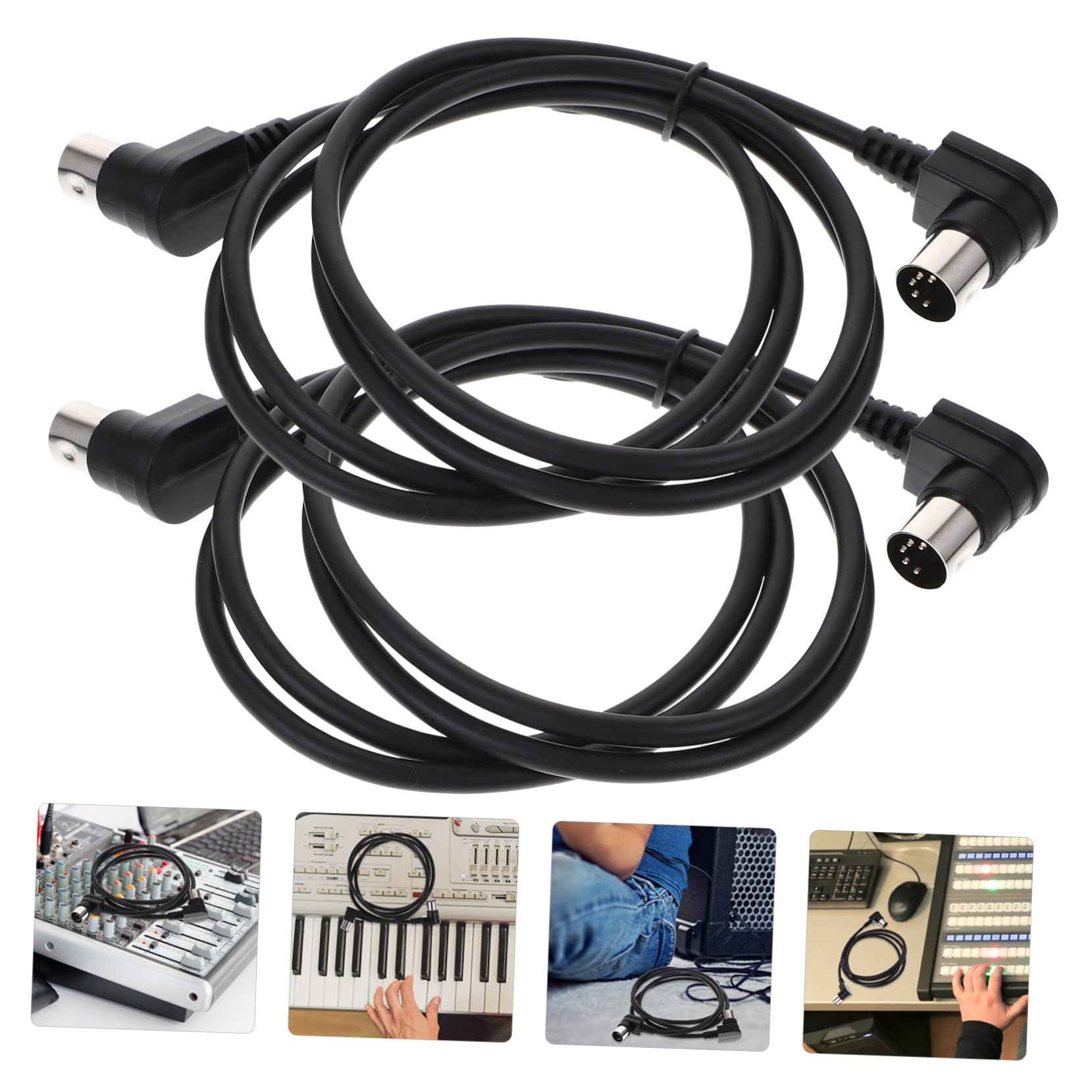 Generic 90 Degree 5p Male to Male Midi Cable Midi Keyboard Connecting Cable Professional