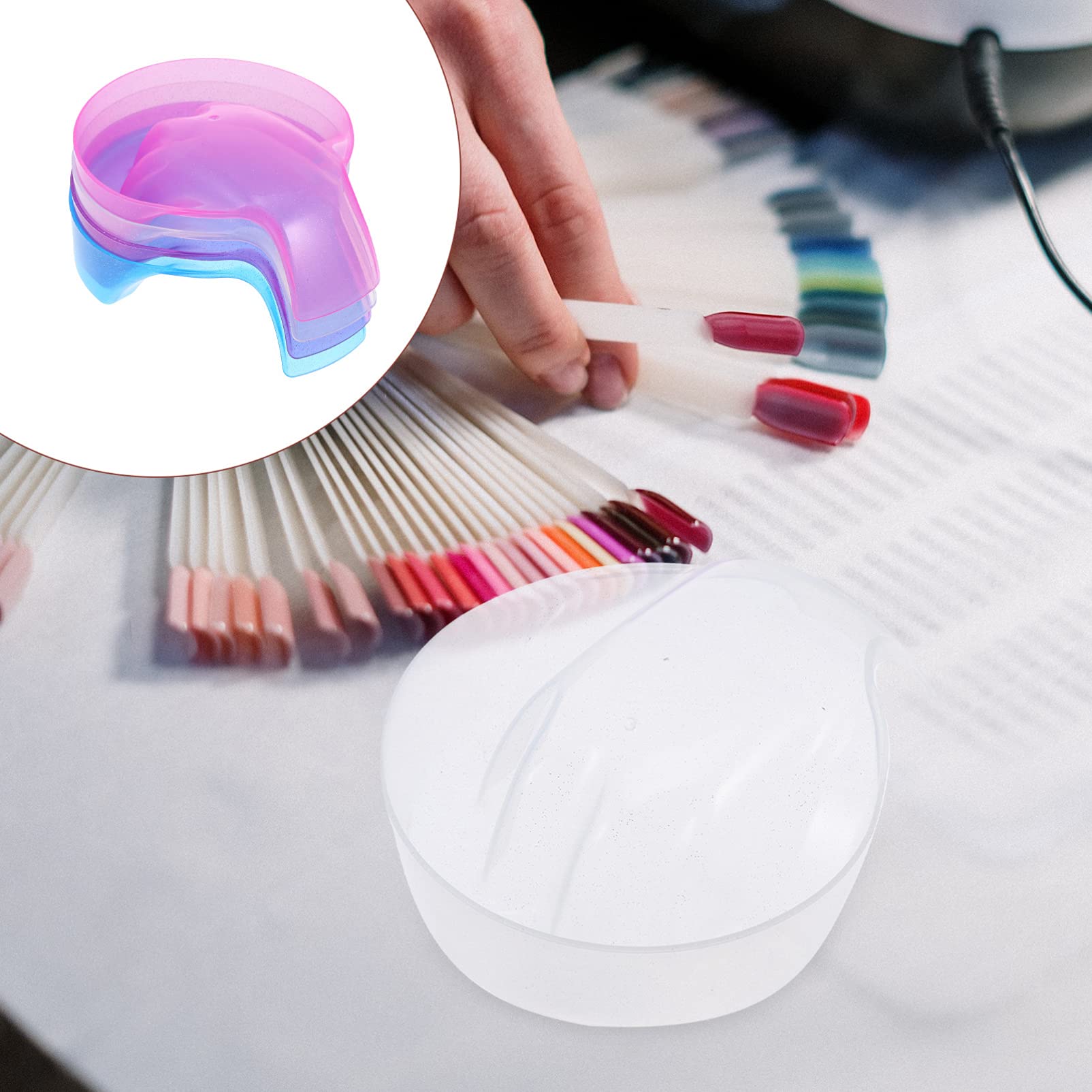 minkissy Lot de 20 bols de trempage à la main pour vernis à ongles en acrylique - Plateau de trempage des ongles - Bol de trempage des ongles - Bol d'allaitement en PP - Fournitures pour