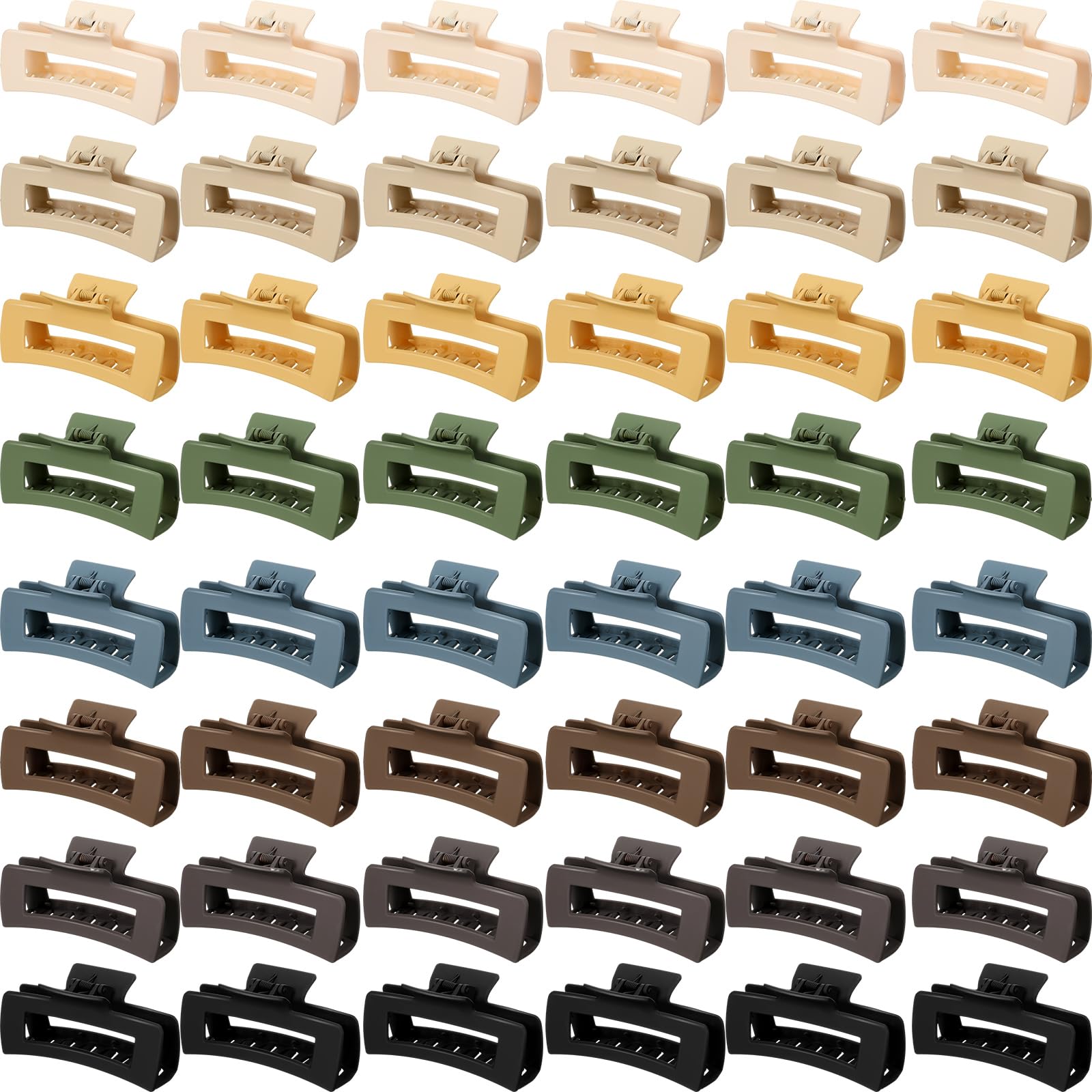 48 Pcs 4.1 Inch Rectangle Claw Clips Bulk Strong Hold Hair Accessories Sisiaipu 4.1 Inch Large Hair Claw Clips 12 Pcs for Thick  main image 3