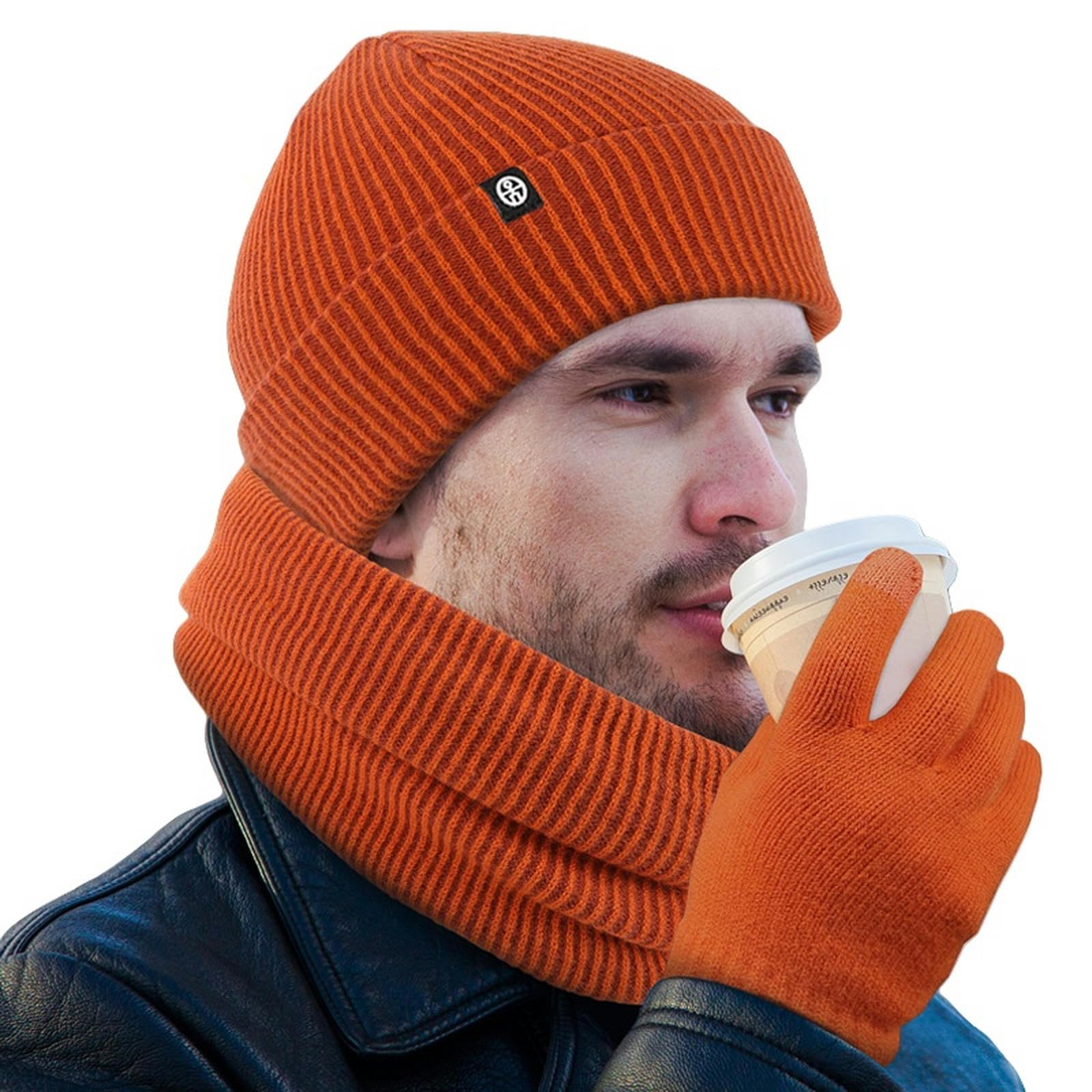 Czapka beanie dla mężczyzn kobiet zimowa czapka z mankietami z ciepłą podszewką miękka czapka narciarska unisex czapka prezenty dla mężczyzn kobiet-szara