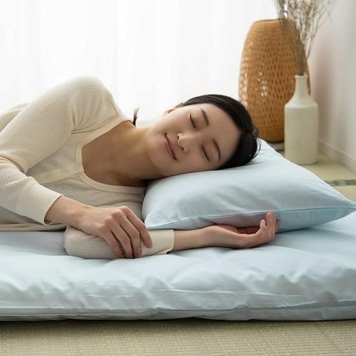 Miniatura 2 de EMOOR Funda con cremallera para colchón de futón japonés PRESSO FullMatrimonial XL, fabricado en Japón, 100% algodón (azul), protector de colchón de