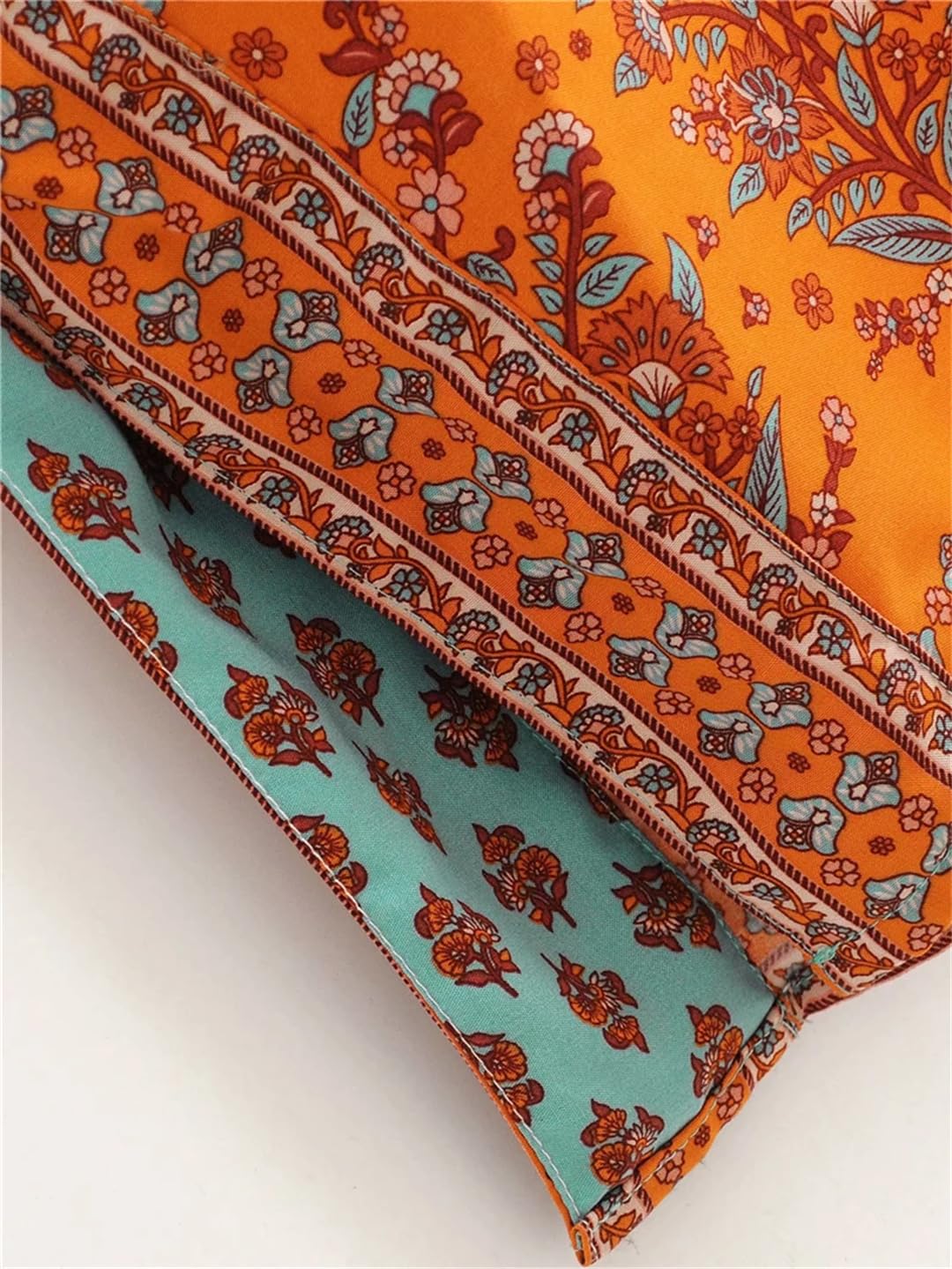 Disimlarl Kimono estampado para mujer, estilo bohemio, cuello en V, mangas murciélago, bata larga para playa, salida de baño
