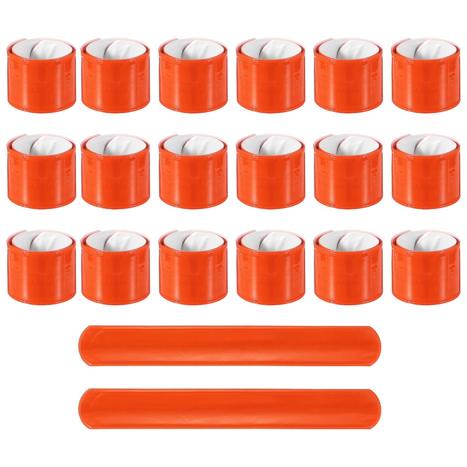 PATIKIL 10Pcs Reflective Arm Bands, 8.7" High Visibility Bands Reflector Running Gear Snap Bracelet for Night Walking Running Cycling, Orange (Arc)
