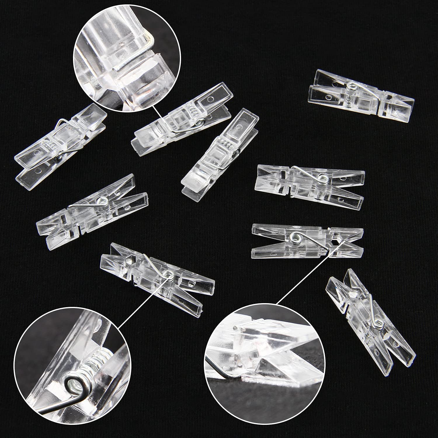 100 Mini Mollette Trasparenti Da 25 Mm – Clip Per Foto, Craft E Decorazioni, Con Molla In Metallo