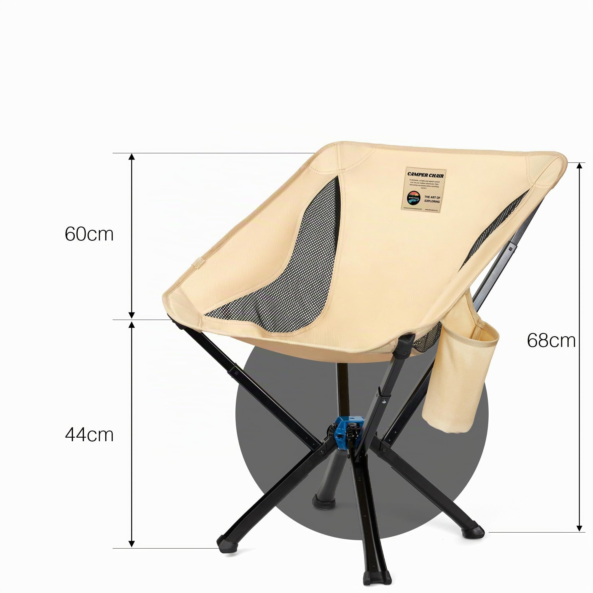 Seven Peaks - Chaise pliante de camping légère - S'installe en 5 secondes - Compacte et portable - Haute résistance - Anti-casse et respirante